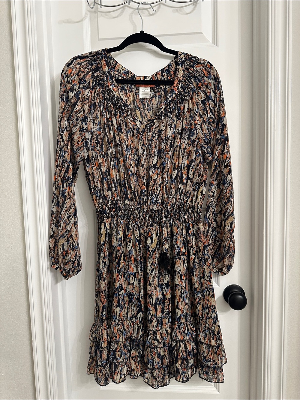 Scully Multicolor Floral Long-Sleeve Smocked Waist Dress